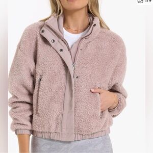 VUORI Women's Blush Pink Umber Cozy Sherpa Jacket Full Zip Teddy